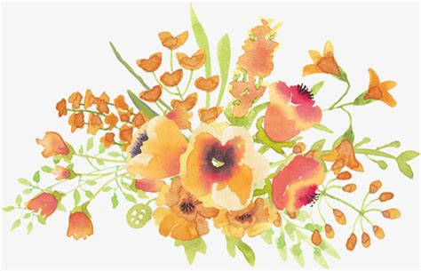 Watercolor Flowers Png, Yellow Watercolor Flower Background, Png ...