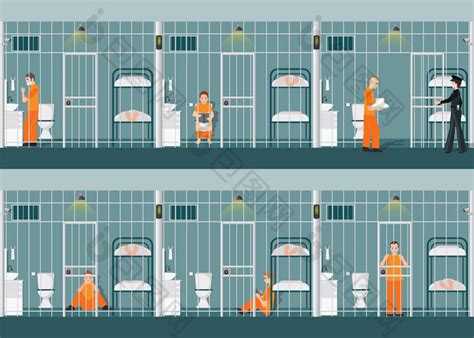 监狱细胞内部监狱细胞阴影预计地面-包图企业站