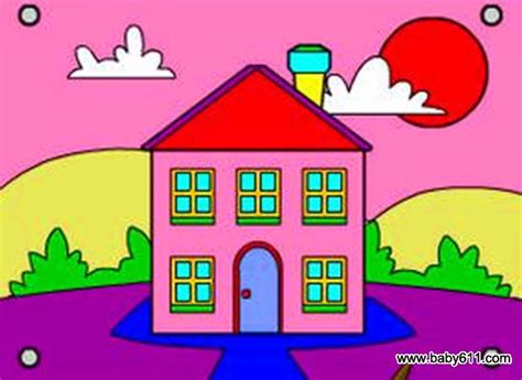 小学生绘画房子图画