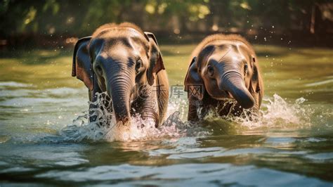 大象展示游泳吹出泰国水下树干泡的气亚洲户外海高清图片下载-正版图片307689676-摄图网