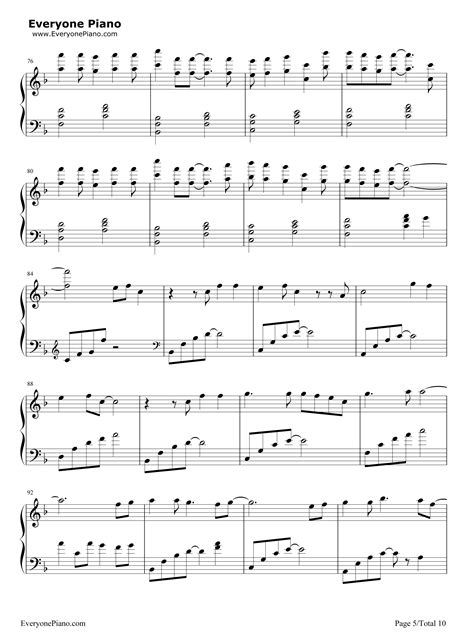 Letter song-致十年后的我-初音ミク双手简谱预览5-钢琴谱文件（五线谱、双手简谱、数字谱、Midi、PDF）免费下载