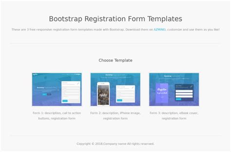 简单Bootstrap网站注册页面模板下载