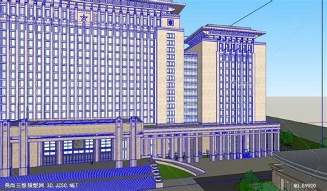 中式地区性新疆办公楼su模型_办公楼_土木在线
