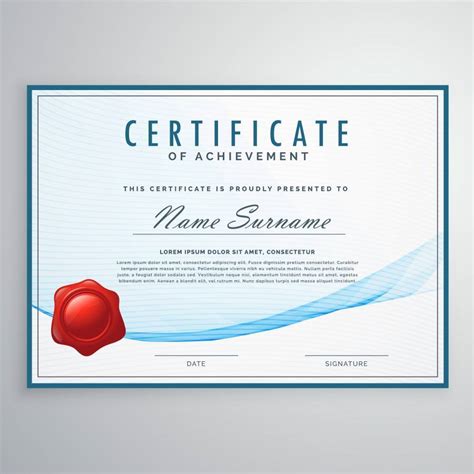 优雅的波形蓝色证书设计 - NicePSD 优质设计素材下载站