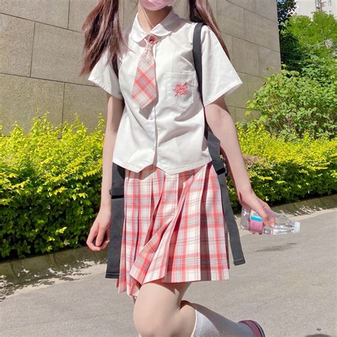 【JK制服官方】现货日系jk制服格裙套装正版全套水手服女装学生装中牌学院风 彩虹汽水+长袖衬衫+领花 M【尺码偏小】【图片 价格 品牌 报价】-京东