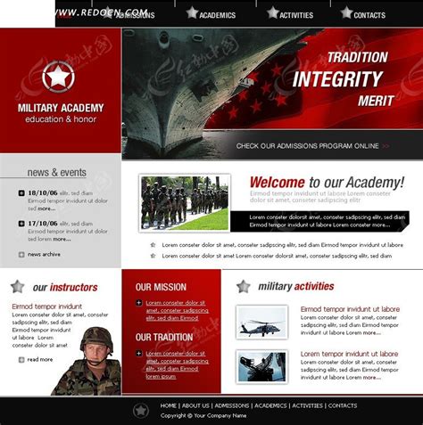 军事网站设计（html页面源码） - 开发实例、源码下载 - 好例子网