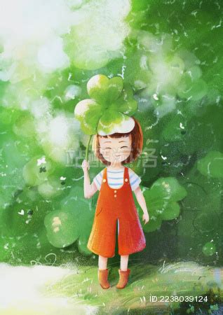 四叶草女孩图片