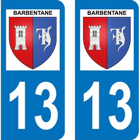 Sticker plaque immatriculation département Barbentane 13570