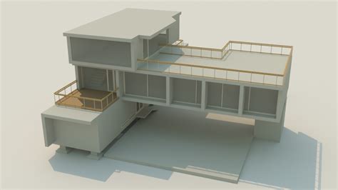 Sketchup别墅模型|独栋别墅，现代风格-BIM建筑网