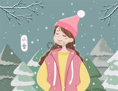 雪中的女孩插画图片下载-正版图片400073910-摄图网