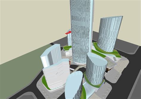 现代台州大型综合体建筑方案SU设计模型[原创]