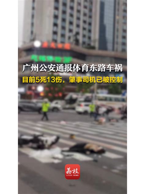 广州公安通报体育东路车祸：已致5死13伤，肇事司机已被控制 视频 荔枝新闻