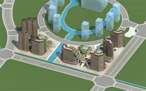 安阳商务中心3dmax 模型下载-光辉城市