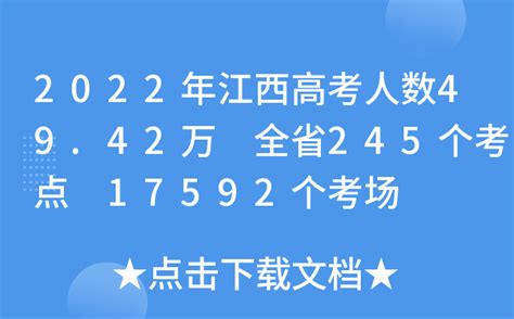 2022年江西高考人数49.42万 全省245个考点 17592个考场