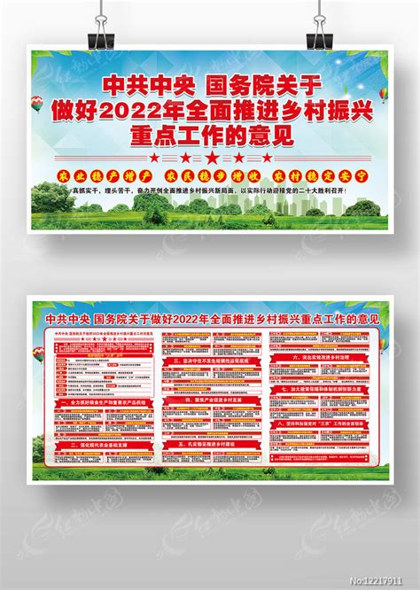 2022年全面推进乡村振兴重点工作的意见图片_展板_编号12219465_红动中国