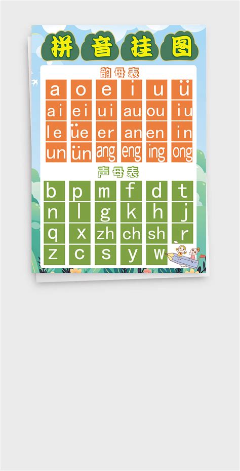 幼儿启蒙知识儿童早教学拼音字母表挂图Word文档|平面|其他平面|趣设 - 临摹作品 - 站酷 (ZCOOL)