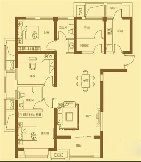 【建业·壹号城邦_安阳建业·壹号城邦楼盘】零居室户型图|3室2厅1厨2卫建面 131.23m²房型图-安阳贝壳新房