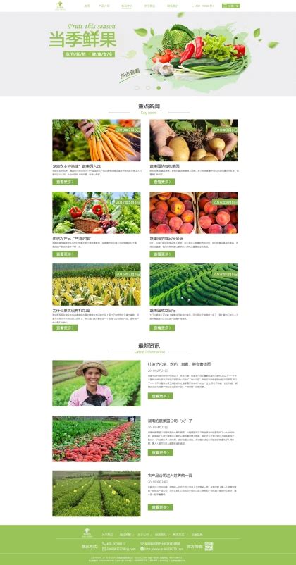 原创蔬菜水果网页模板_html新鲜绿色无公害蔬菜批发网站模板【免费使用】-凡科建站