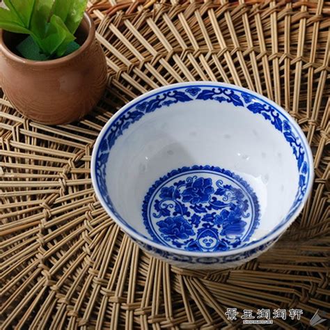 景德镇陶瓷青花釉下彩 瓷碗米粒碗 青花玲珑碗 反口饭碗 10个起售-阿里巴巴