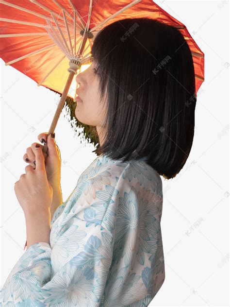 打伞和服少女素材图片免费下载-千库网