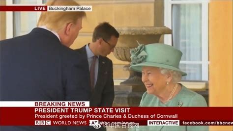 英女王在白金汉宫迎接特朗普