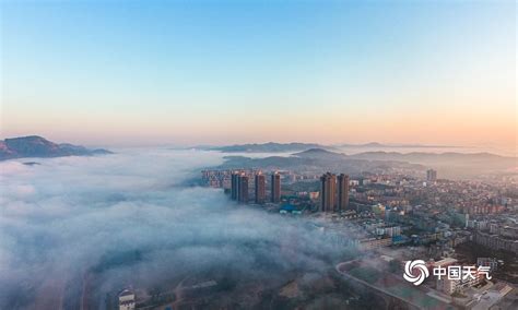 象州晨雾缭绕宛如仙境-广西高清图片-中国天气网