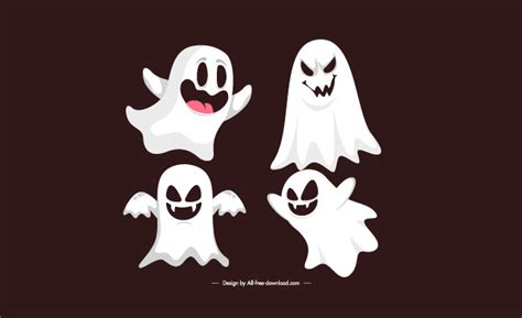 幽灵鬼魂图标有趣的卡通可爱怪物矢量_漫品狗_MG动画短片素材_flash源文件_动漫矢量图免费素材网