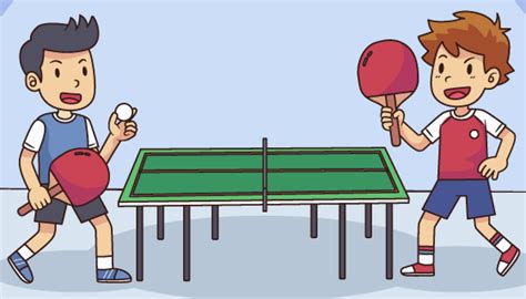 两个打乒乓球的小男孩矢量素材(AI/EPS)_dowebok