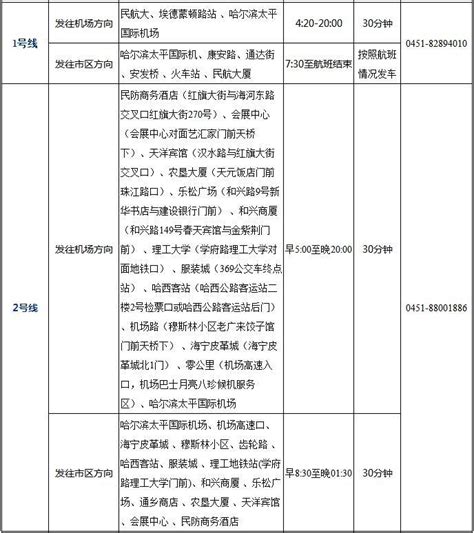 2018哈尔滨机场大巴时刻表+路线+票价+乘车地点_旅泊网