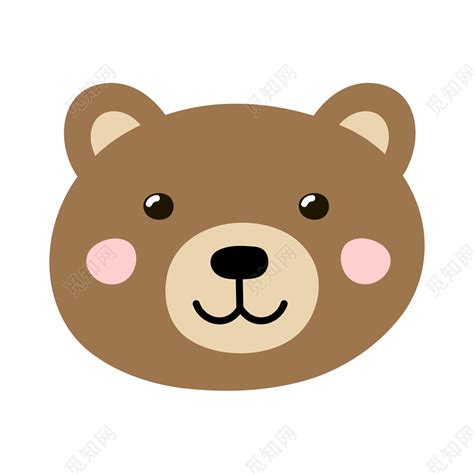褐色卡通熊头矢量素材免费下载 - 觅知网