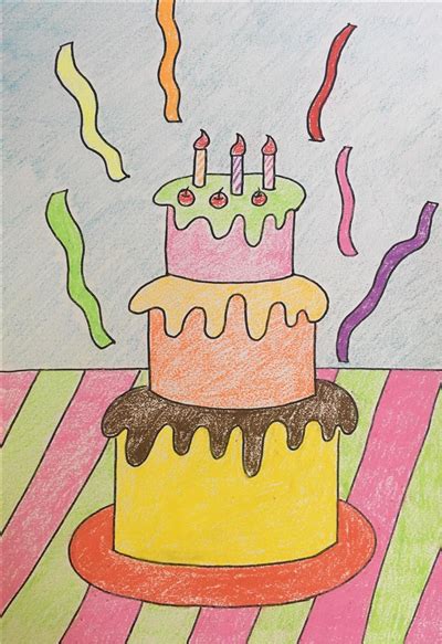 简笔画：漂亮的生日蛋糕-百度经验