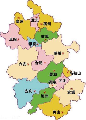 安徽地图简图 - 安徽省地图 - 地理教师网
