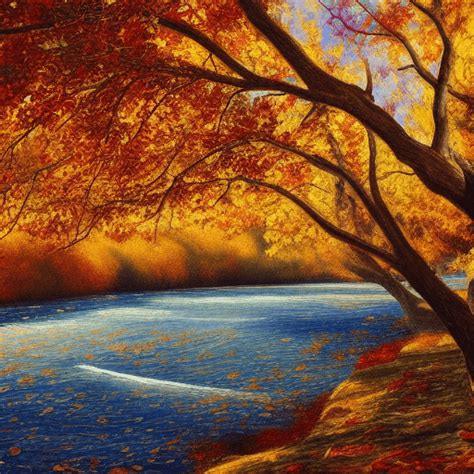 Autumn River Scene with Vivid Colors and Fine Details · Creative Fabrica