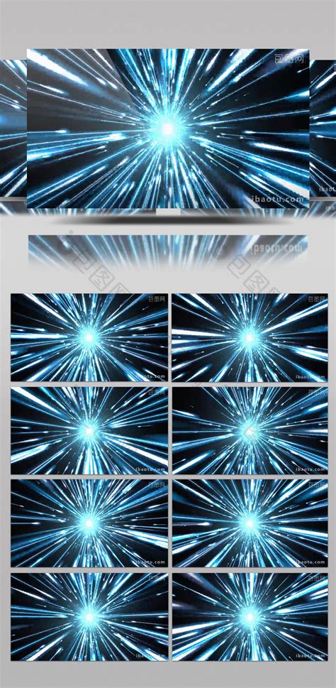 2k爆闪蓝色激光射线动态背景素材mp4-包图网