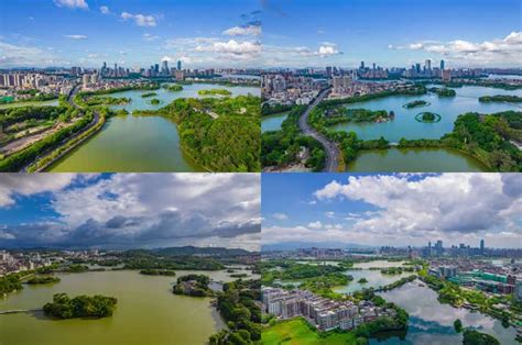 惠州城市天空航拍鸟瞰图,湖泊池塘,自然风景,摄影素材,汇图网www.huitu.com