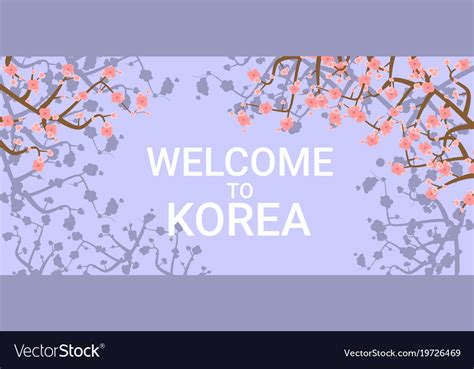 Welcome to korea hand lettering Royalty Free Vector Image