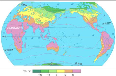 高清世界年平均气温分布图大图_世界地理地图_初高中地理网