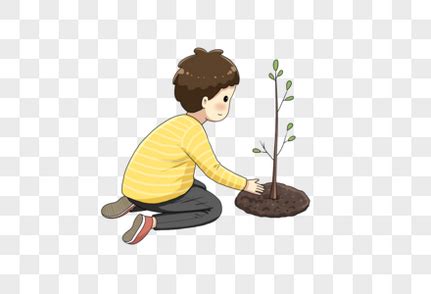 植树节种树的男孩元素素材下载-正版素材401688126-摄图网