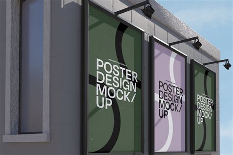 三个框架广告牌海报样机 Three Poster Mockup – 设计小咖
