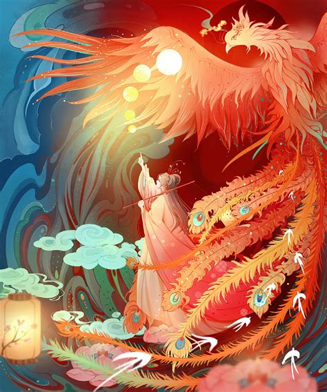古风红凤凰头像图片女生