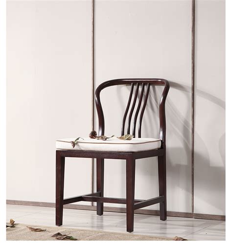织然新中式实木餐椅现代简约餐桌椅子家用禅意仿古休闲椅餐厅 ...