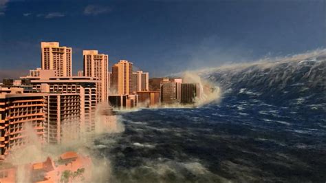 海啸巨浪预示着城市洪水风暴.3D插图背景图片免费下载_海报banner/高清大图_千库网(图片编号6170620)