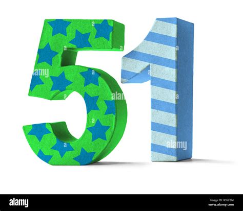colorful number of cardboard - number 51 Stock Photo - Alamy