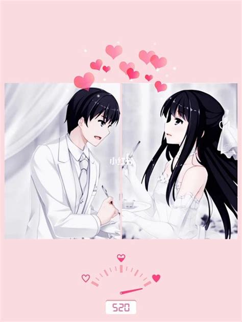 非主流情侣婚纱头像动漫