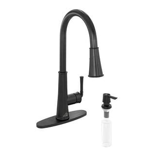 1.8GPM Matte Black Infrared Induction Kitchen Faucet With LED Function ...