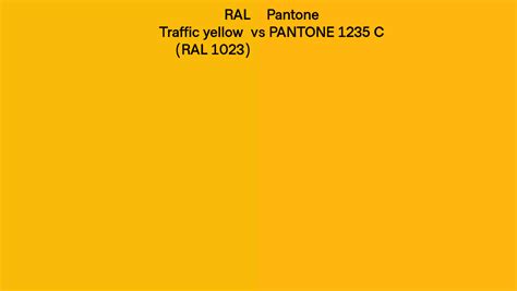 RAL Traffic yellow (RAL 1023) vs Pantone Yellow 012 C side by side ...
