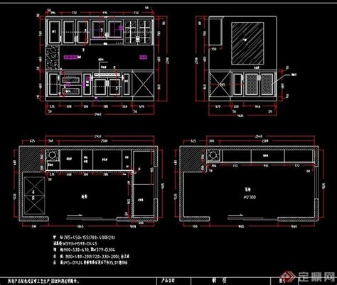原创全套室内橱柜平面设计CAD图纸，全套橱柜CAD施工图下载 - 易图网