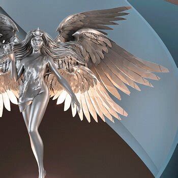 现代天使女神雕塑- 建E网3D模型下载网