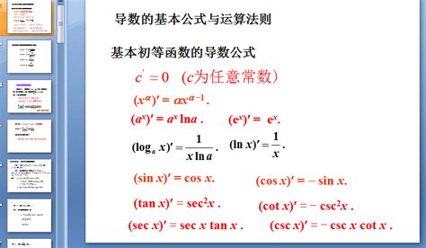 导数公式大全图片