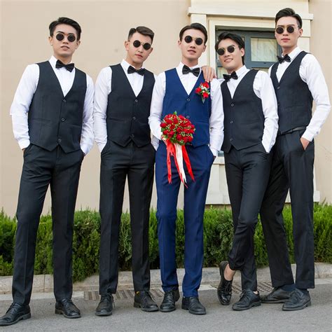 2019春款亮黑色男士正装西服 修身韩版新郎 婚礼男职业西装男套装-阿里巴巴